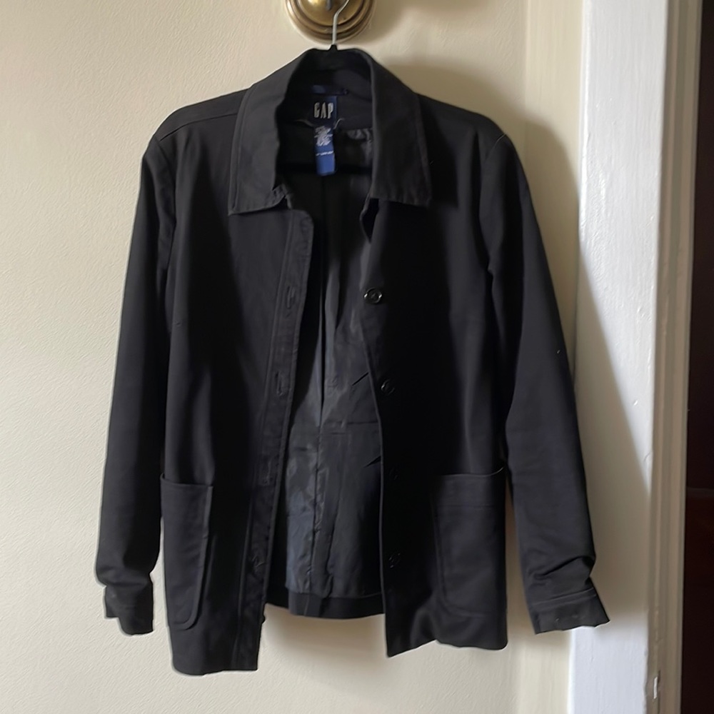 SOLD Vintage GAP black utility jacket with front pockets + buttons
